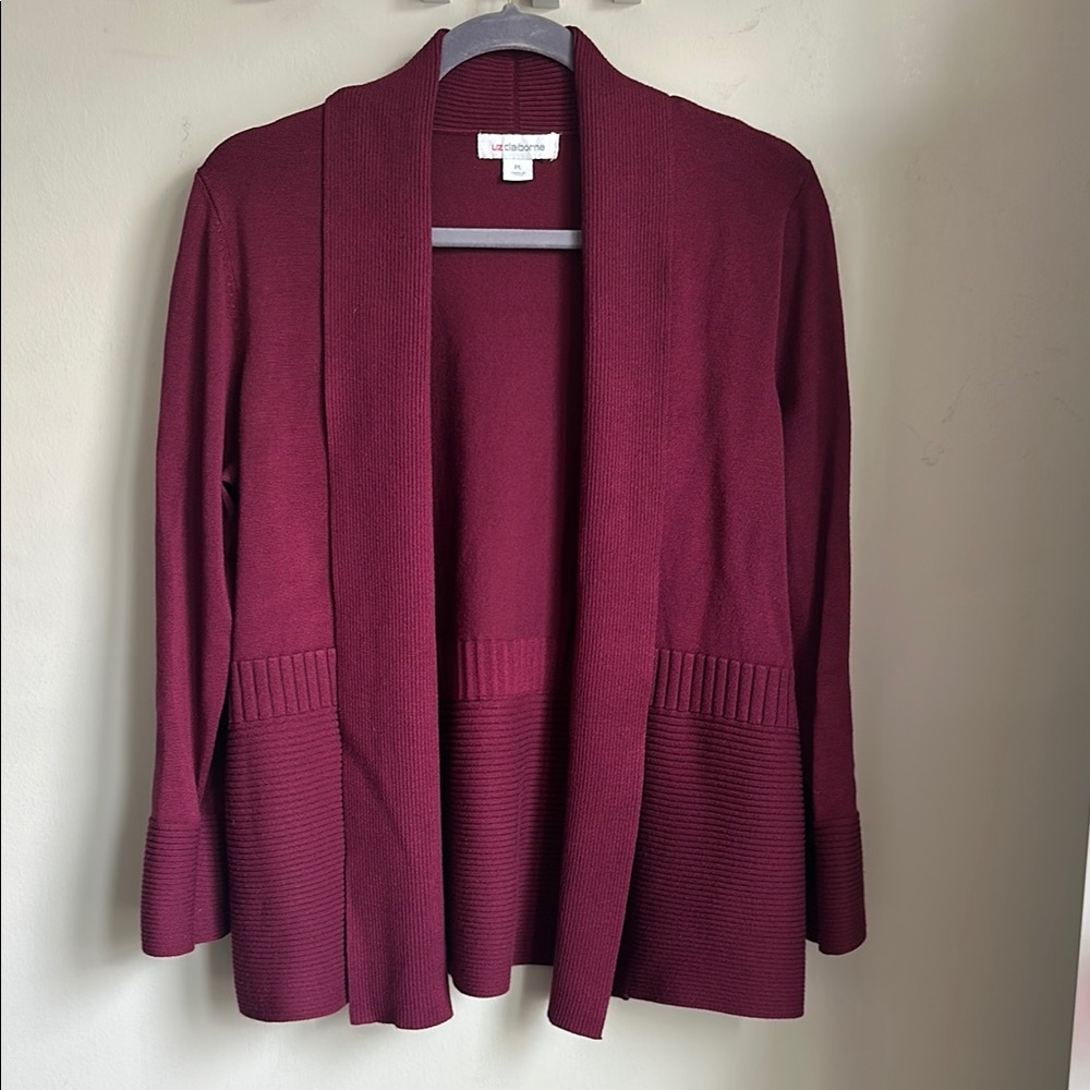 Deep Red/Burgundy Open Front Petite Cardigan